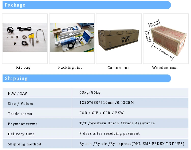 Leadjet 30W CO2 Laser Marking Machine for PP Pet Package Tube Discount China Manufacturer No Commission