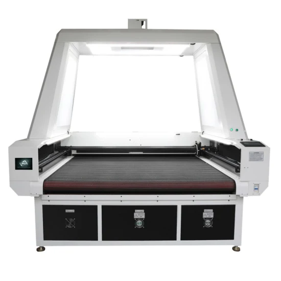 Lihua Big Vision Ccd Camera Laser Cutter Co2 Cnc Laser Cutting Machine With Conveyor For Sublimation Roll Fabric Textile Cloth